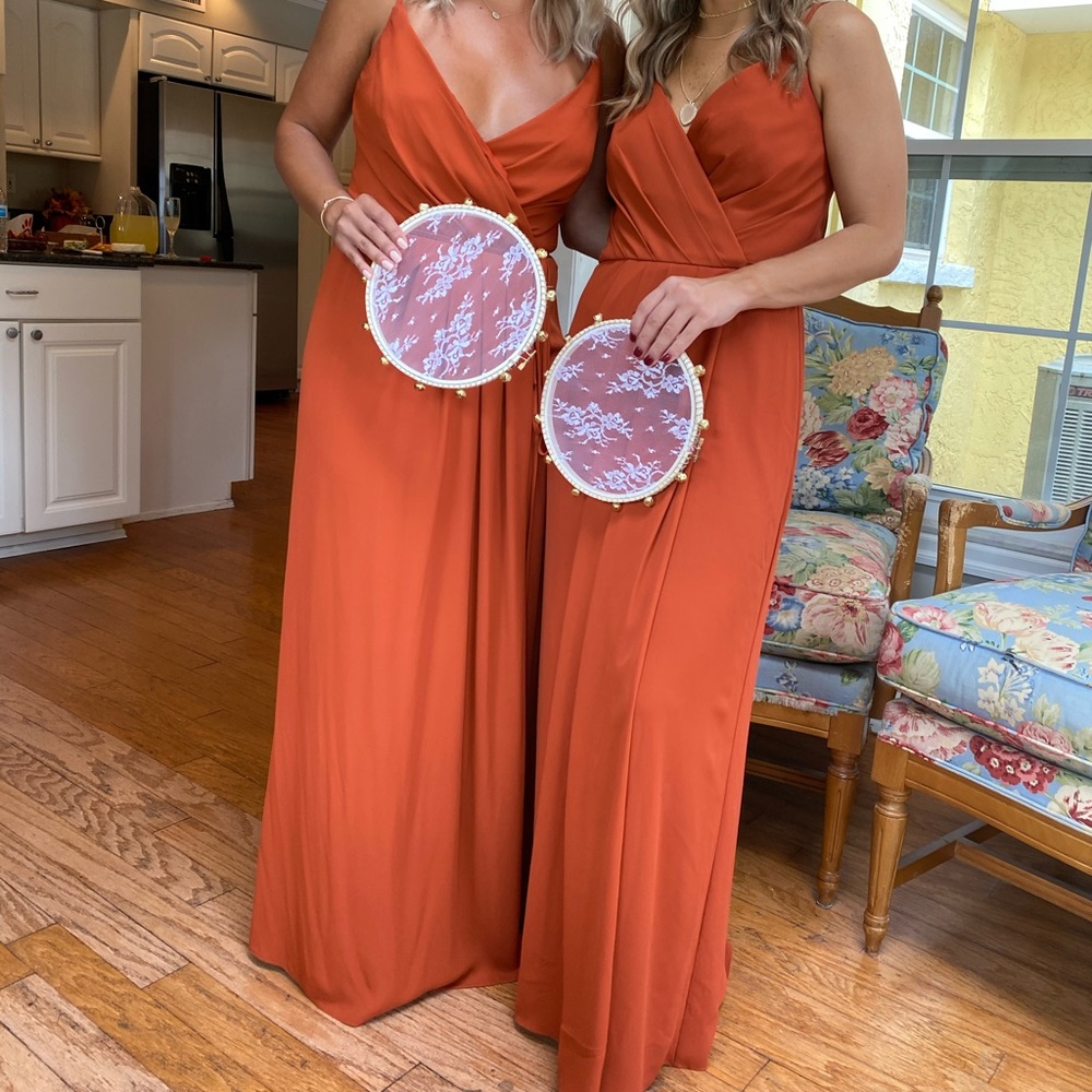 Terracotta wrap maxi dress